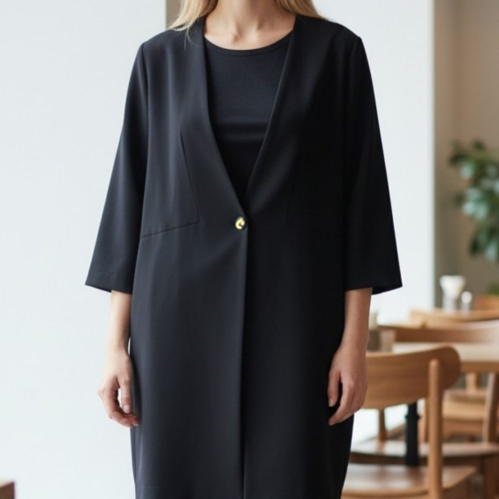 Lorenzo Vintage Black Coat-Dress